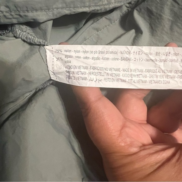 Zara Men's Utility Nylon Full Zip Jacket in Army Green Sz L Military Inspired - Picture 9 of 12